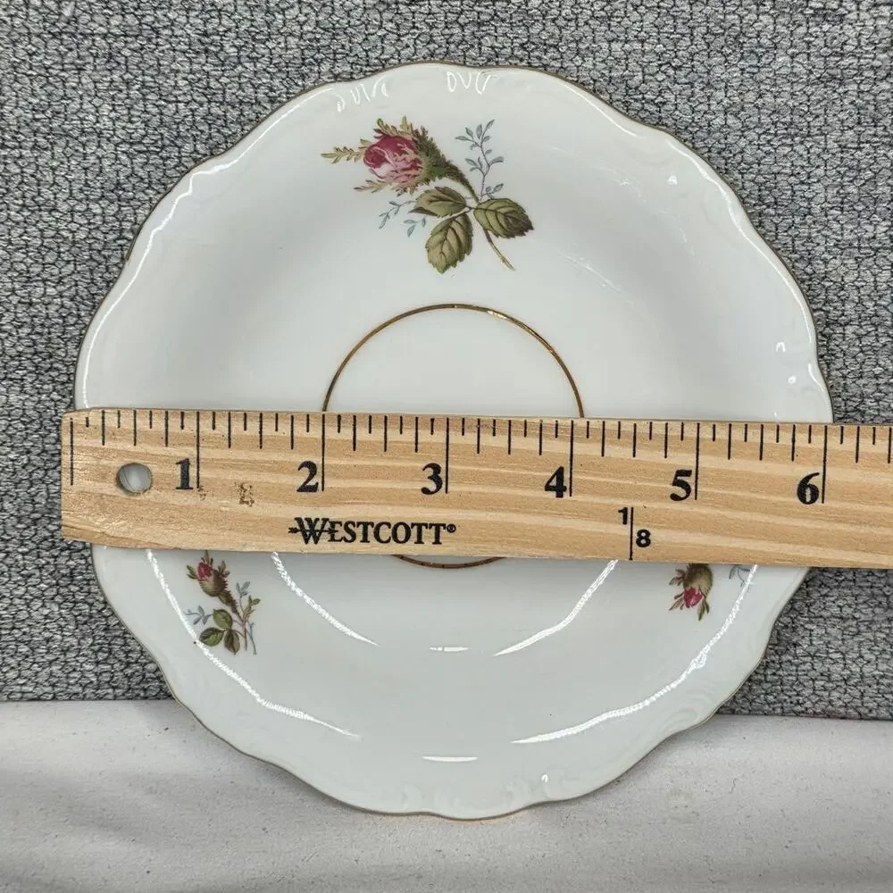 VINTAGE JOHANN HAVILAND BAVARIA GERMANY FLORAL PORCELAIN PLATE – GOLD TRIM – 6
